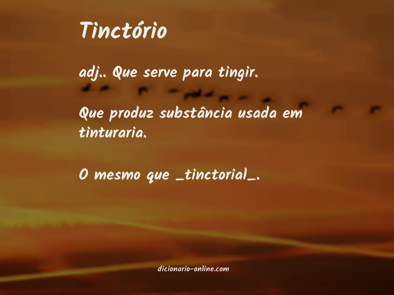 Significado de tinctório