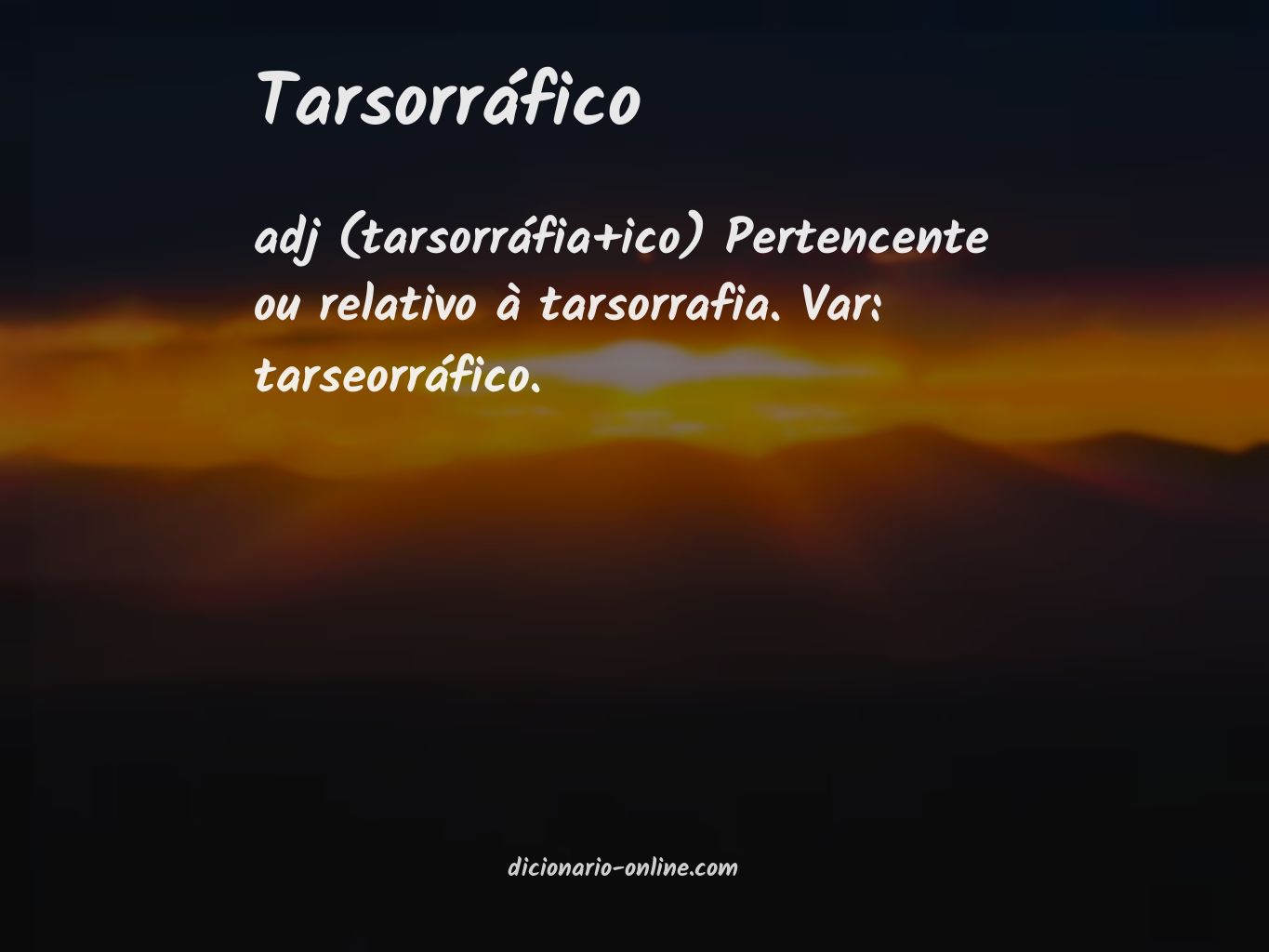 Significado de tarsorráfico