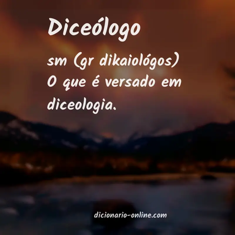 Significado de diceólogo
