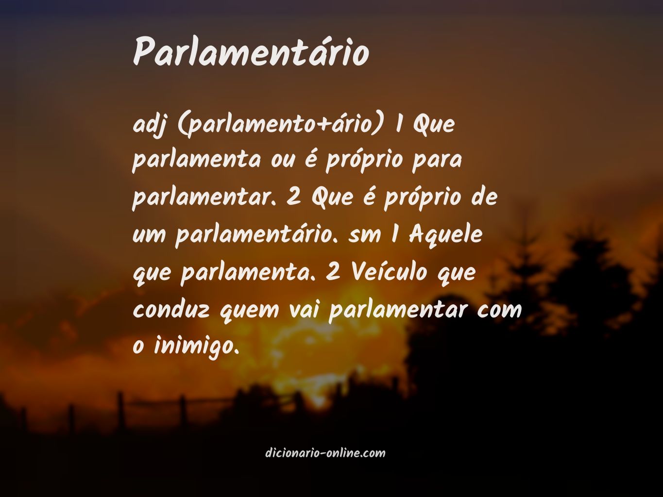 Significado de parlamentário