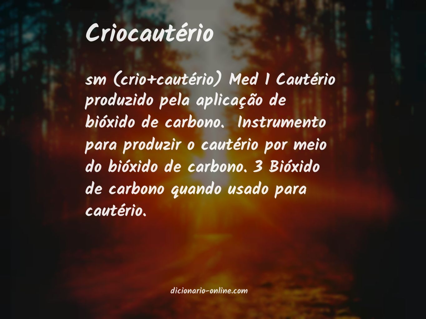 Significado de criocautério