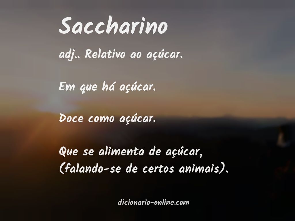 Significado de saccharino