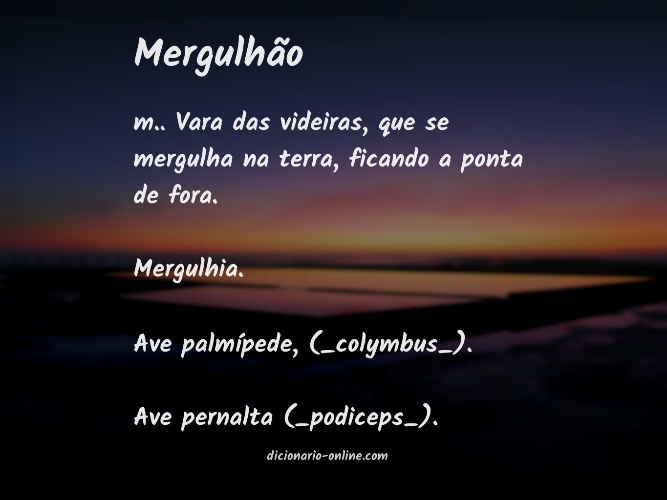 Significado de mergulhão