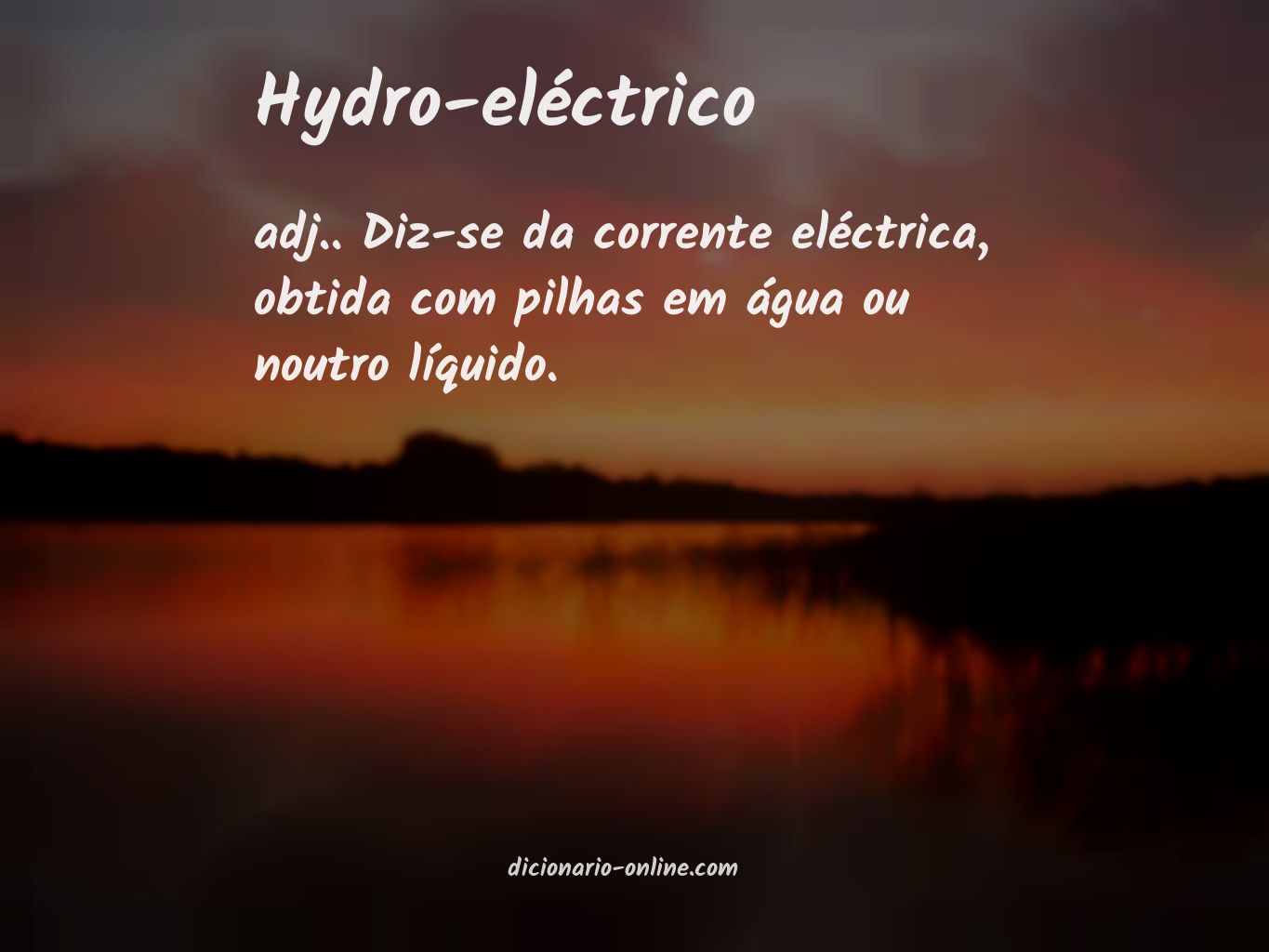Significado de hydro-eléctrico