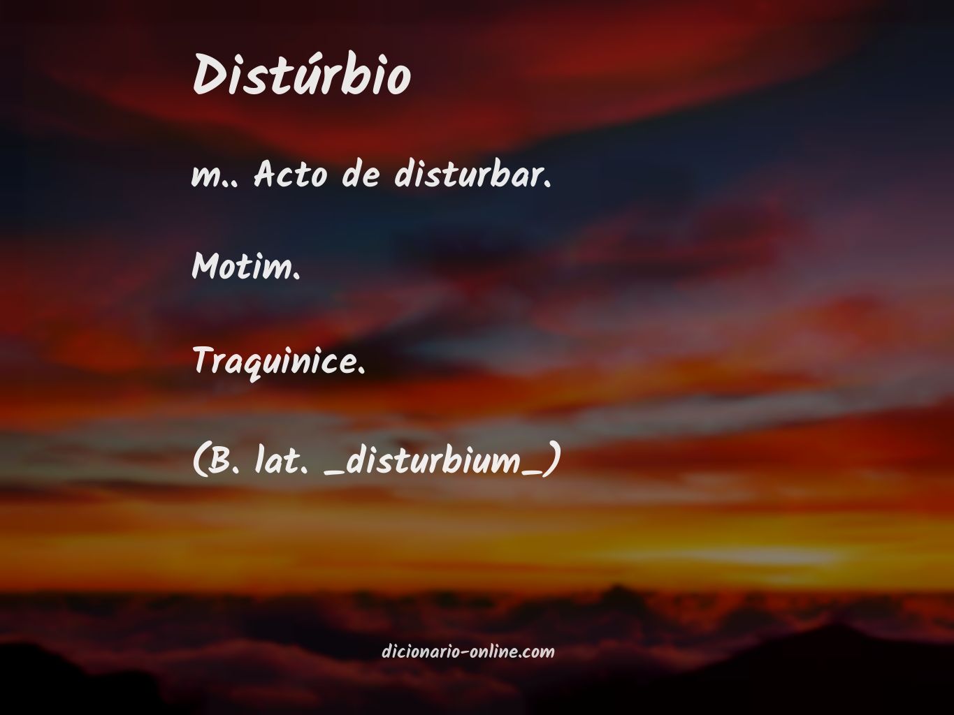 Significado de distúrbio