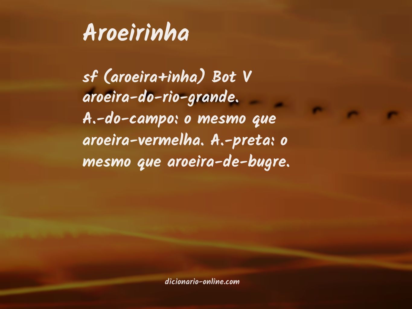 Significado de aroeirinha