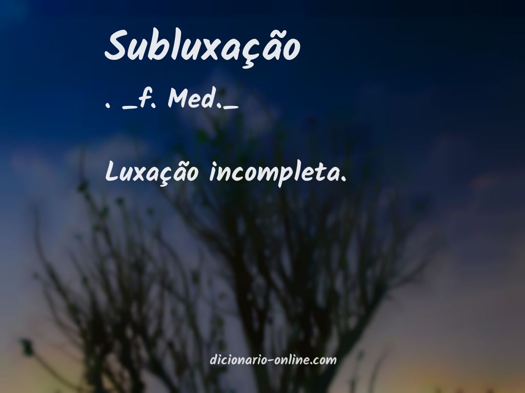 Significado de subluxação