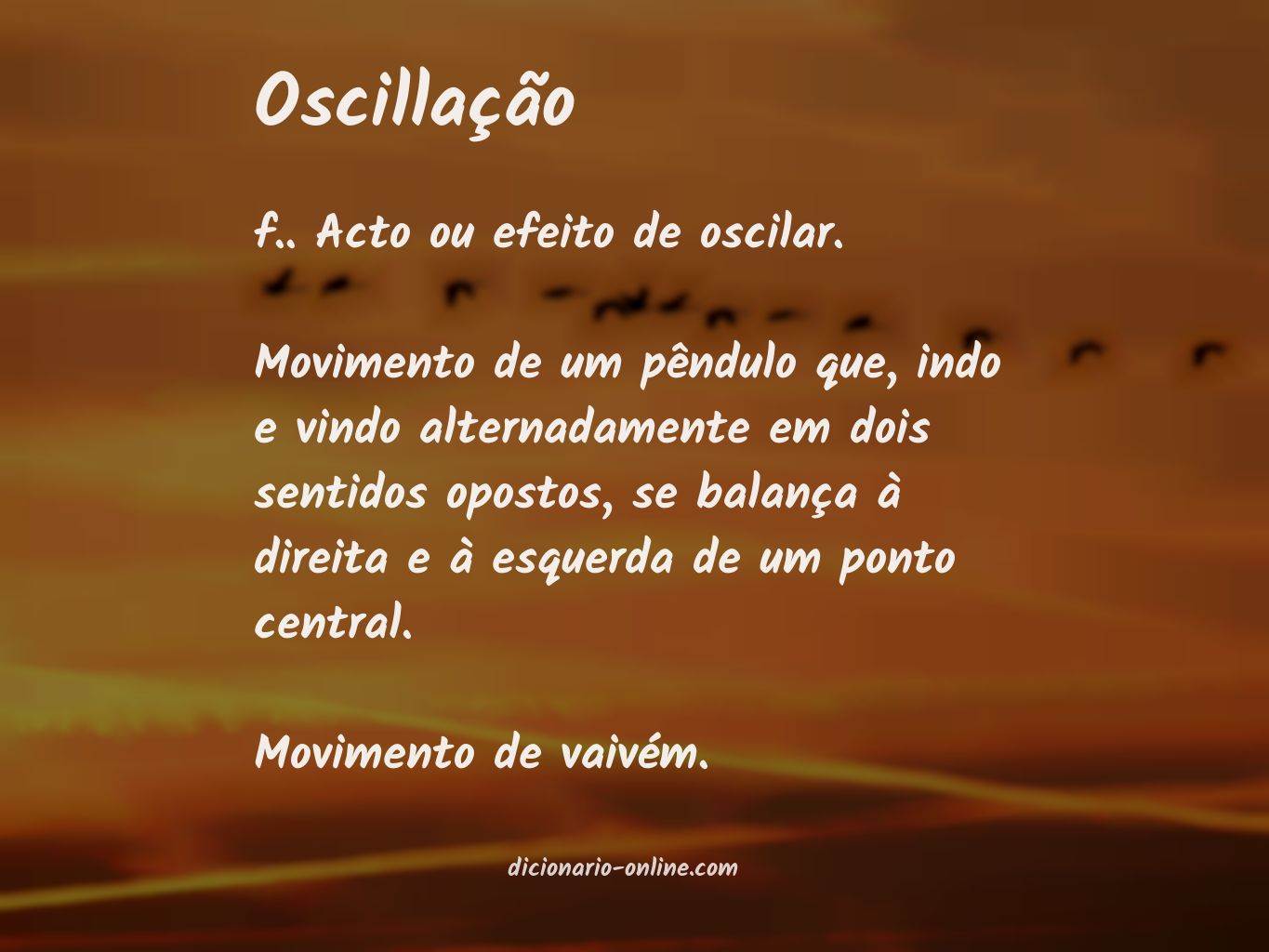 Significado de oscillação