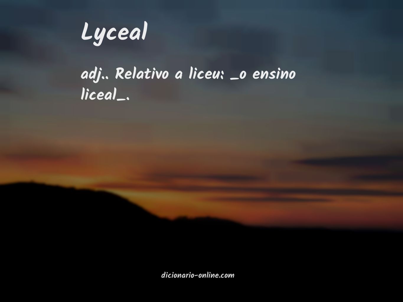 Significado de lyceal