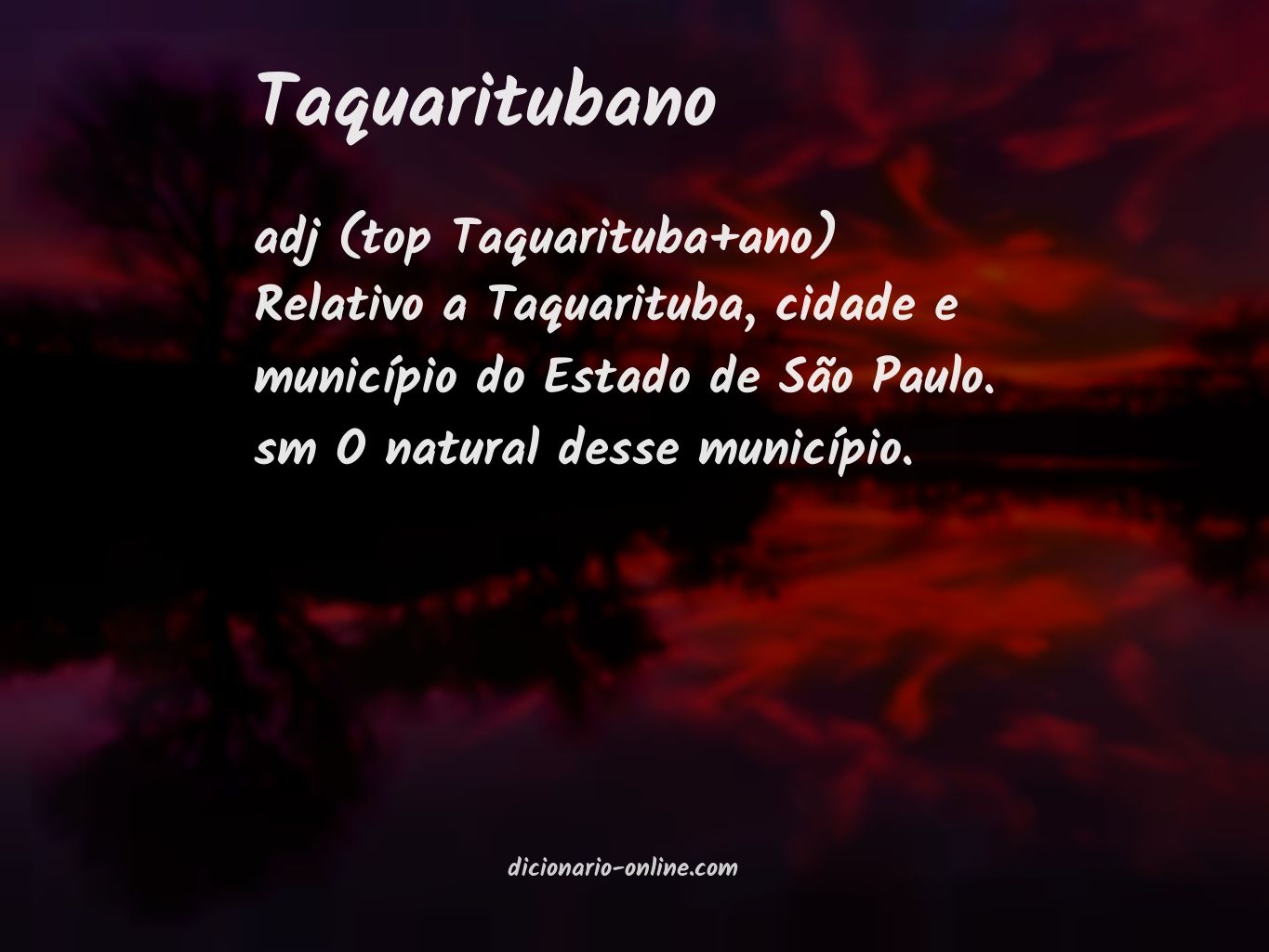 Significado de taquaritubano