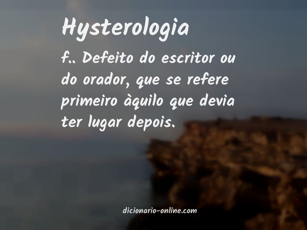 Significado de hysterologia