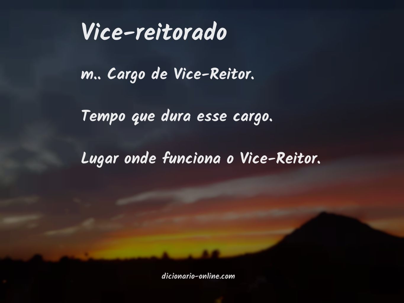 Significado de vice-reitorado