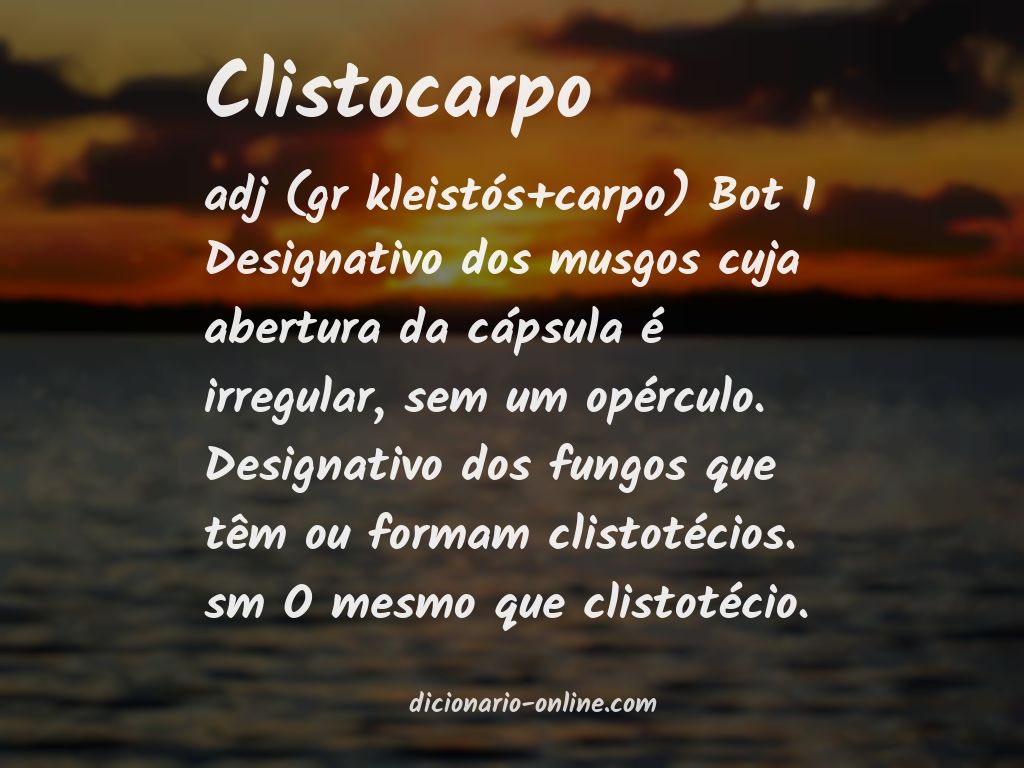 Significado de clistocarpo