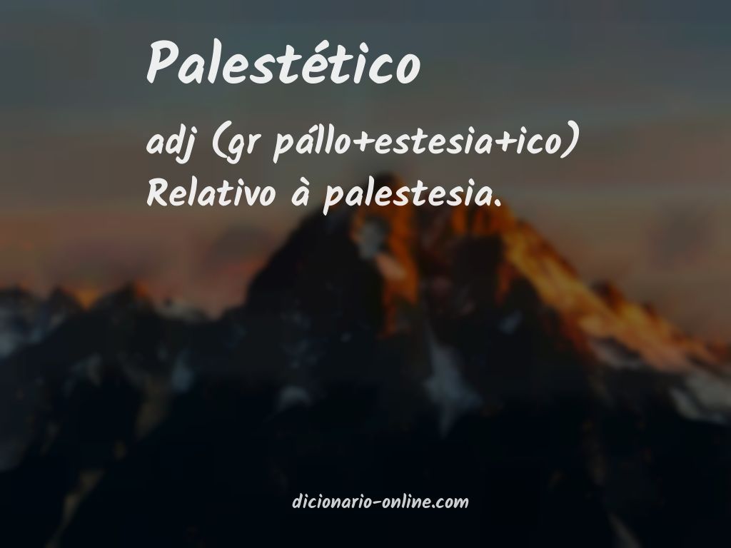 Significado de palestético