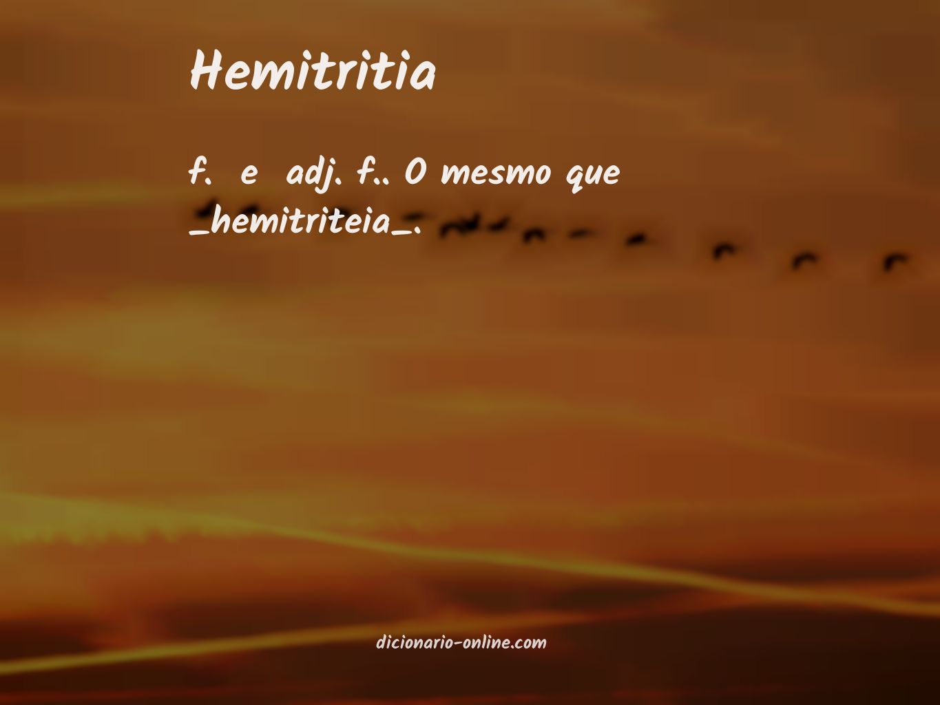 Significado de hemitritia