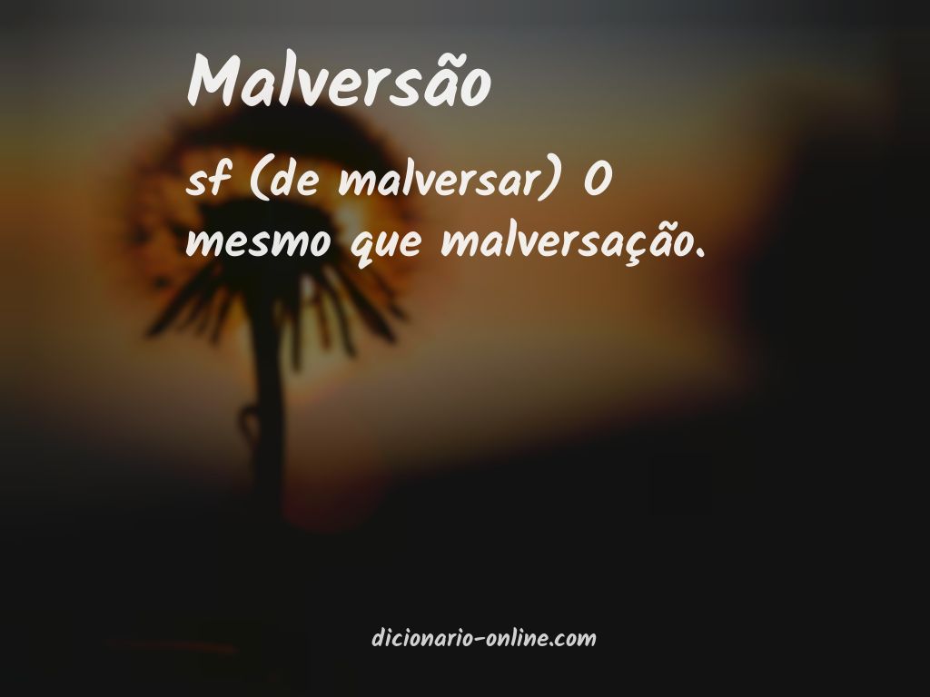 Significado de malversão