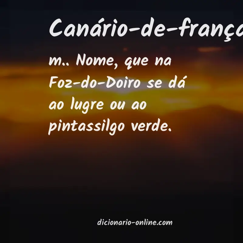 Significado de canário-de-frança