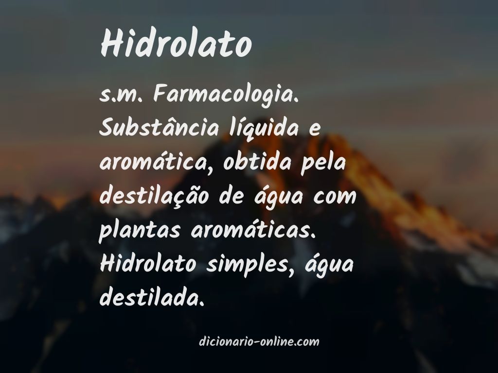 Significado de hidrolato