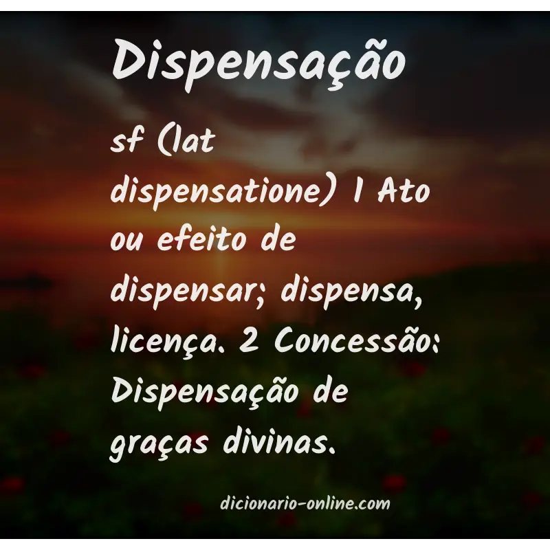 Significado de dispensação