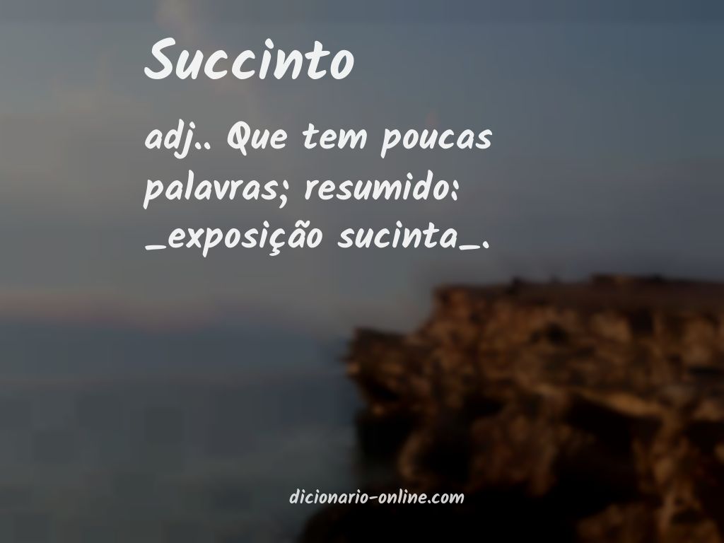 Significado de succinto