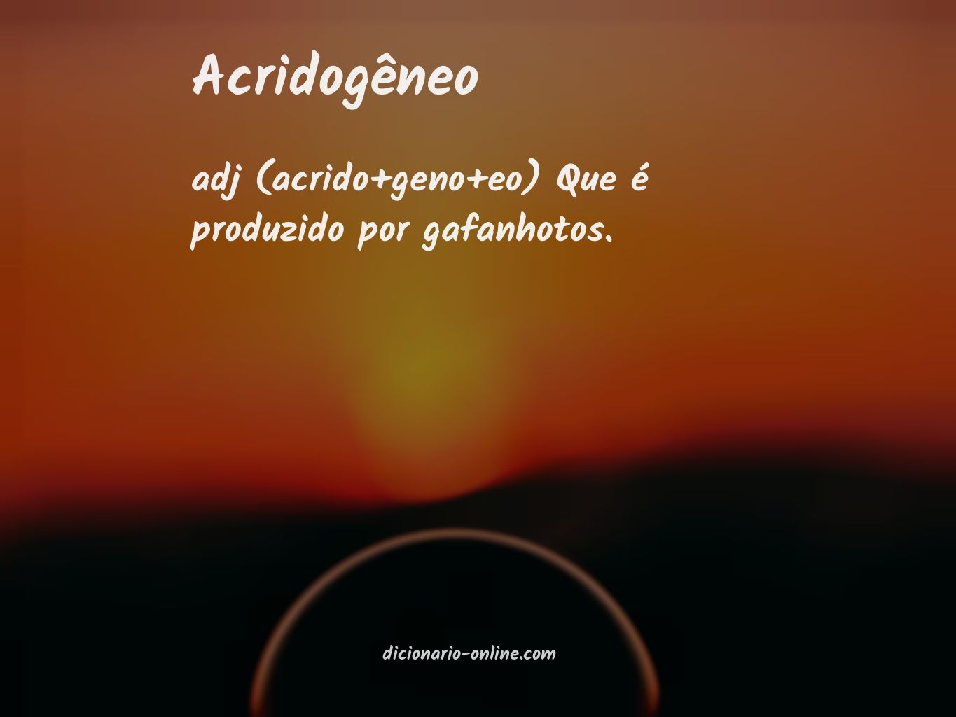 Significado de acridogêneo