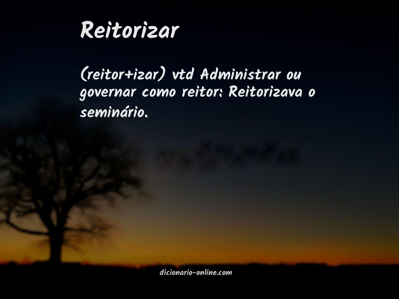 Significado de reitorizar