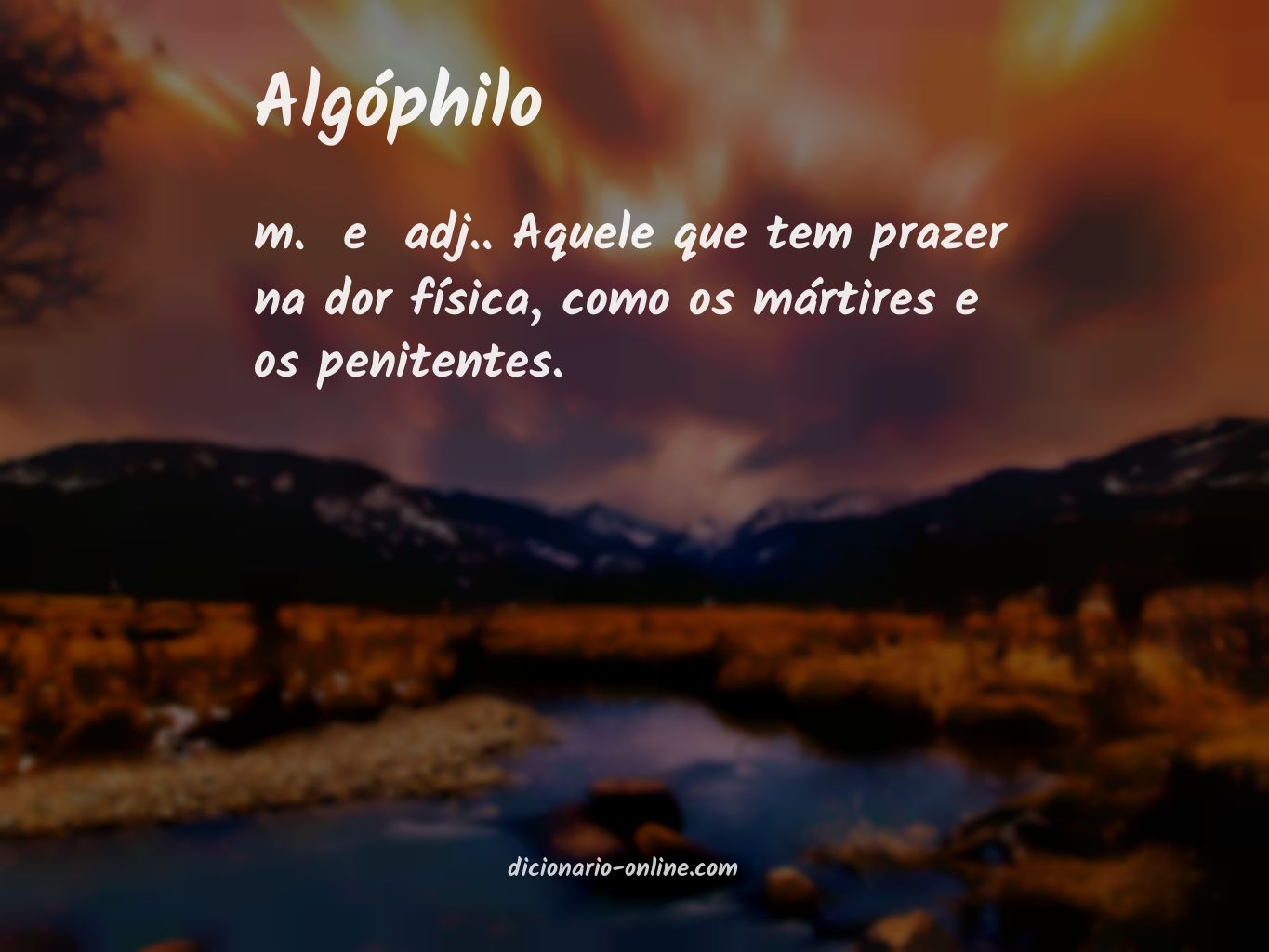 Significado de algóphilo