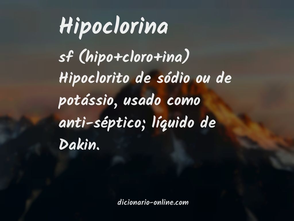 Significado de hipoclorina