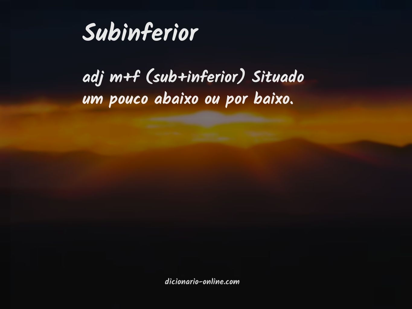 Significado de subinferior