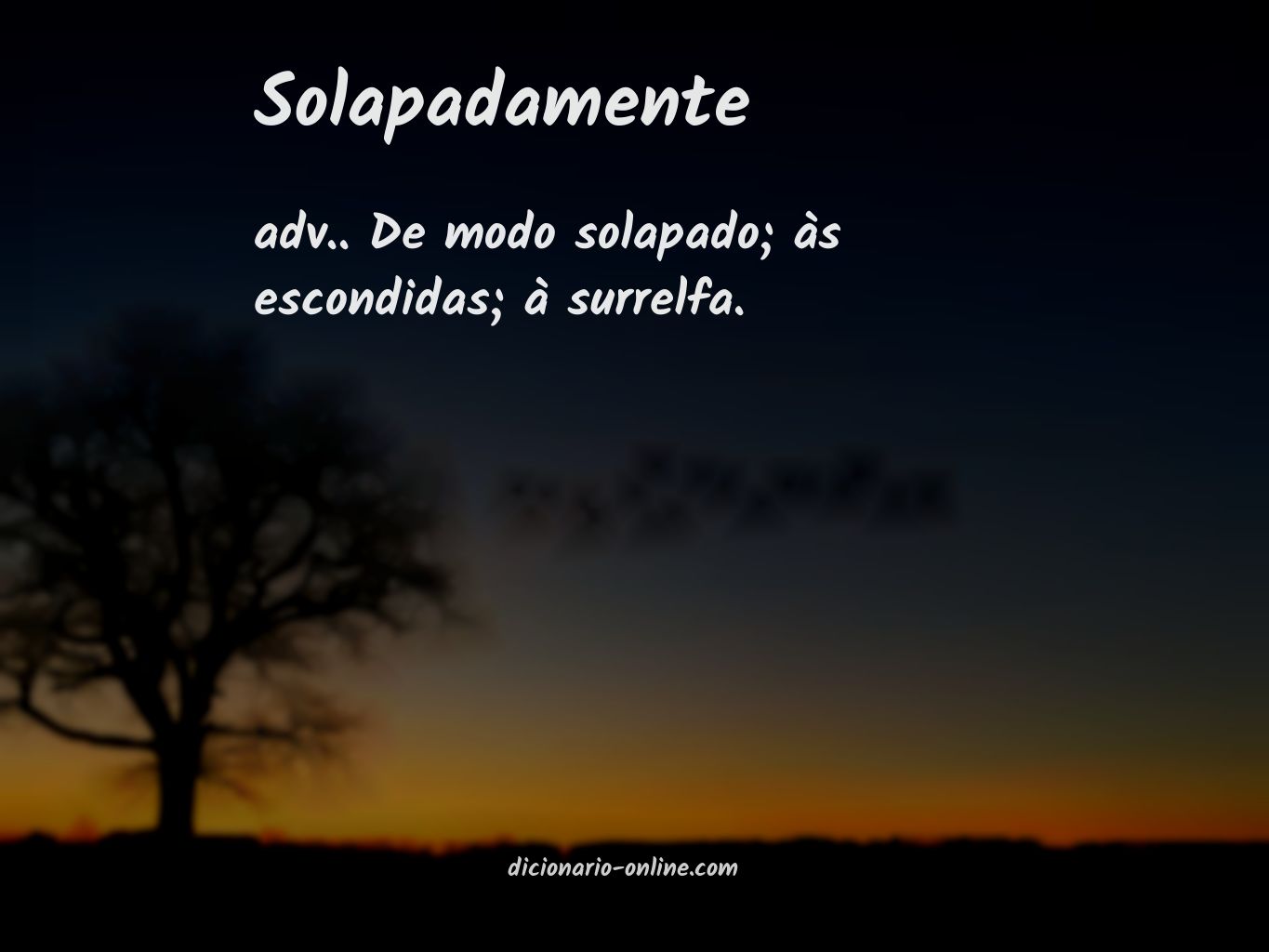 Significado de solapadamente