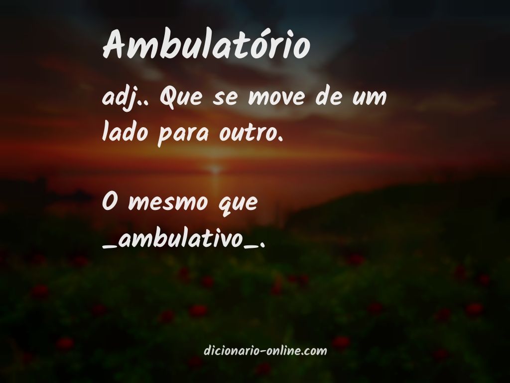 Significado de ambulatório