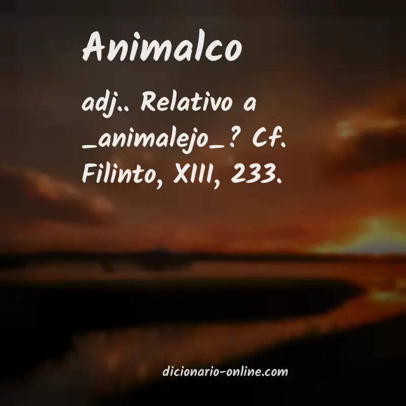 Significado de animalco