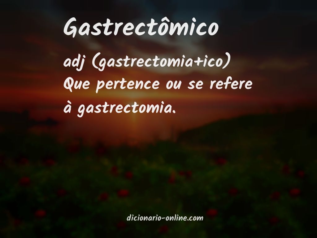 Significado de gastrectômico