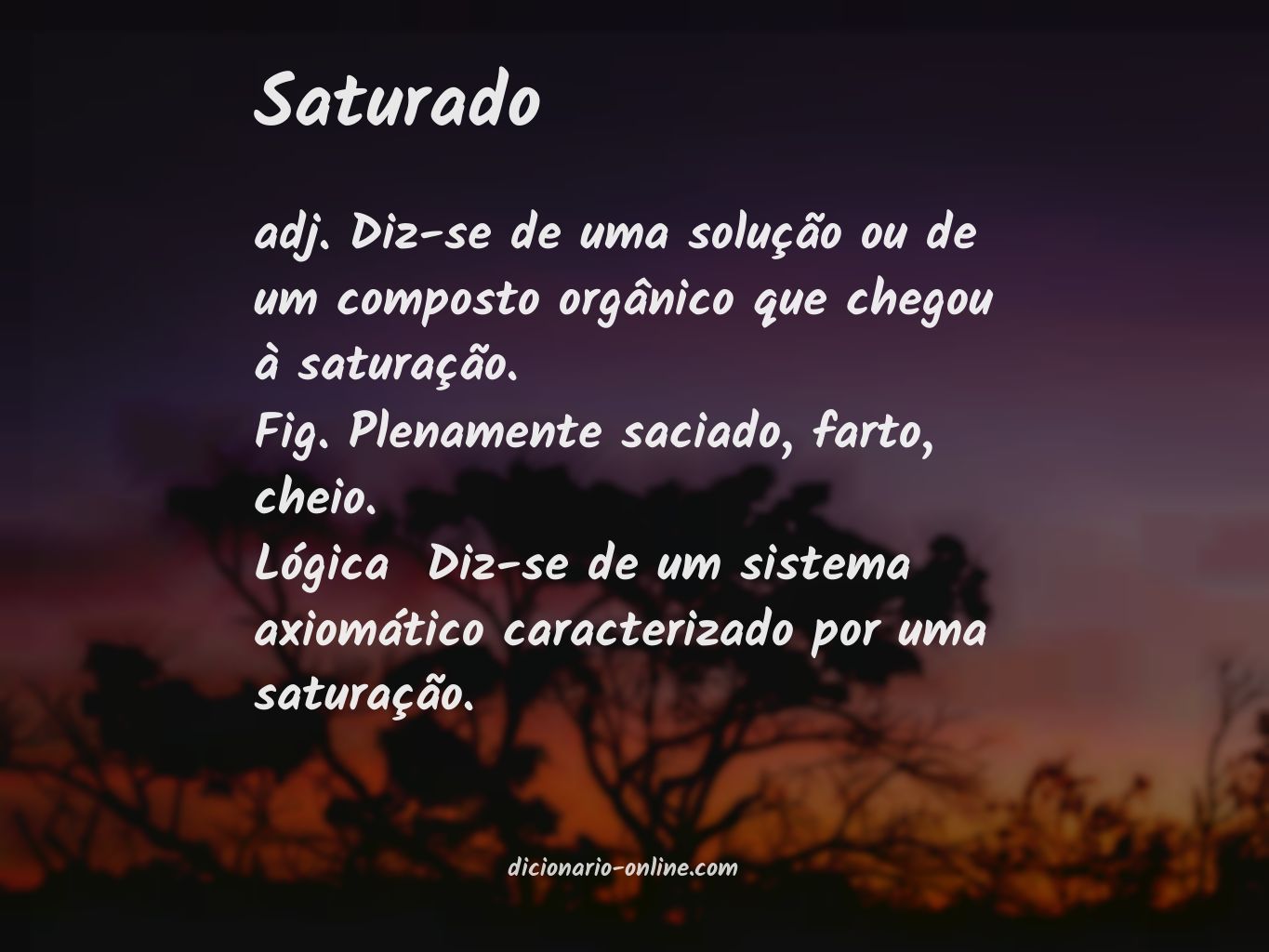 Significado de saturado