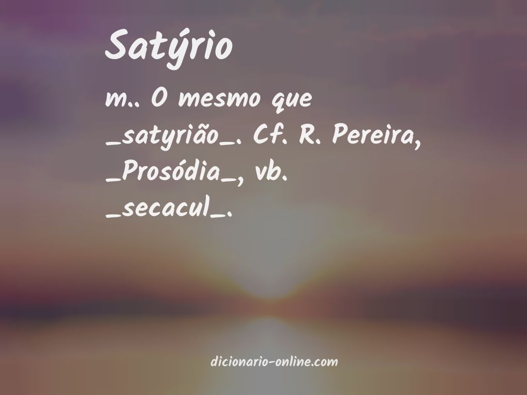 Significado de satýrio