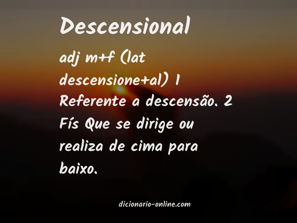 Significado de descensional