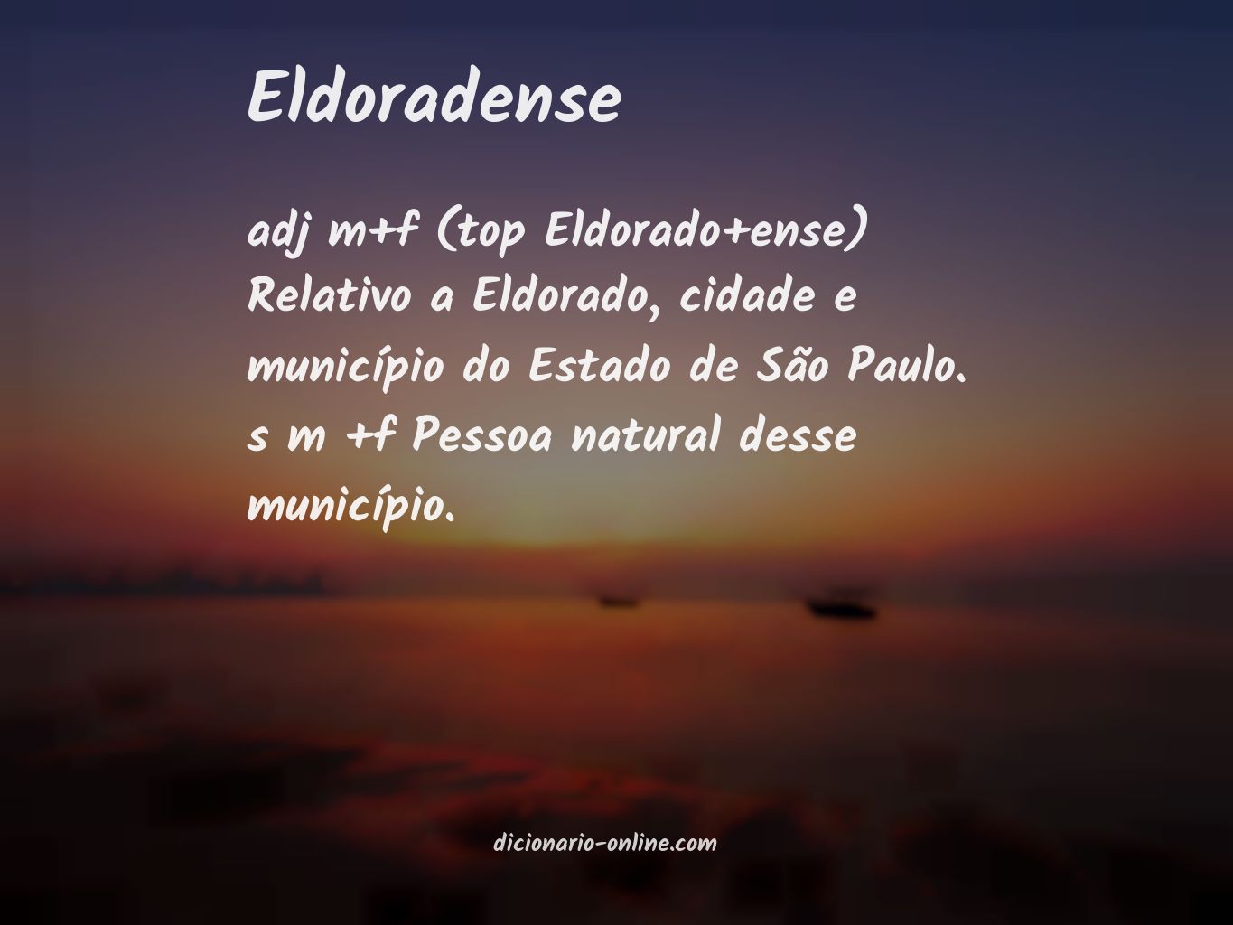 Significado de eldoradense