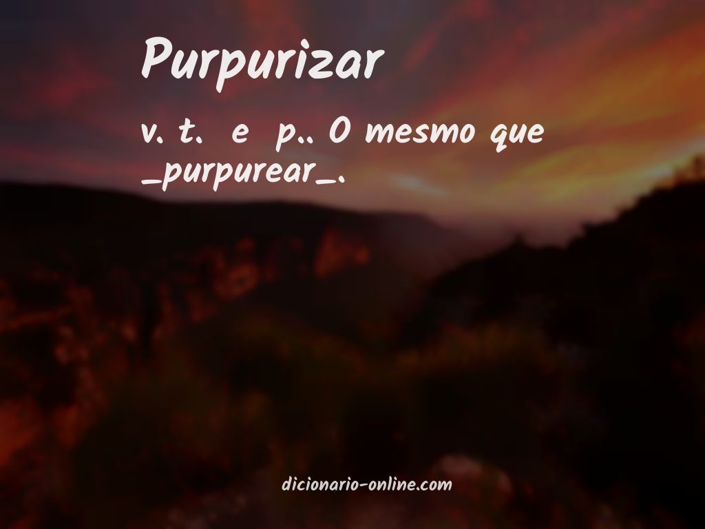 Significado de purpurizar