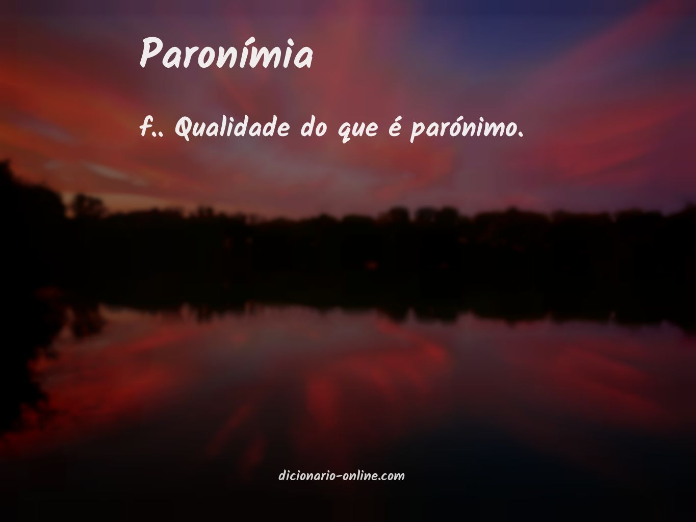 Significado de paronímia