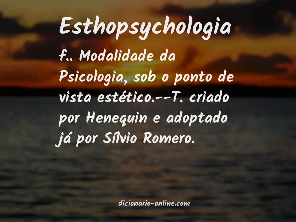 Significado de esthopsychologia