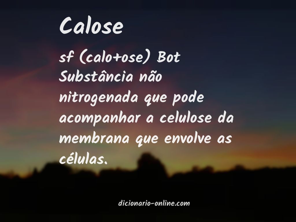 Significado de calose