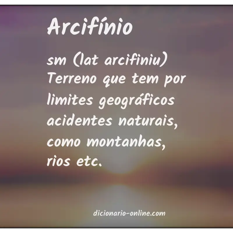 Significado de arcifínio