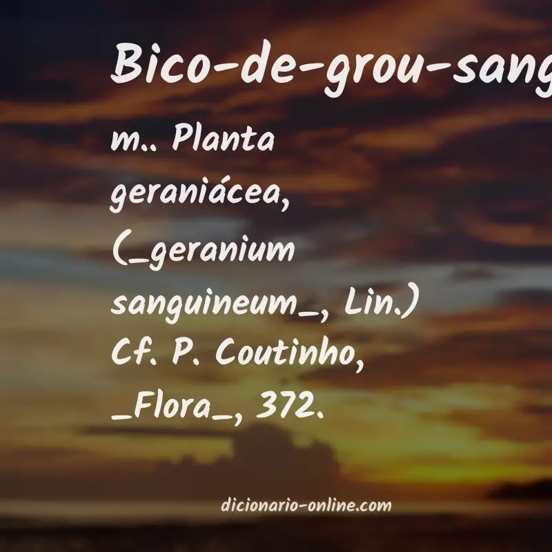 Significado de bico-de-grou-sanguíneo