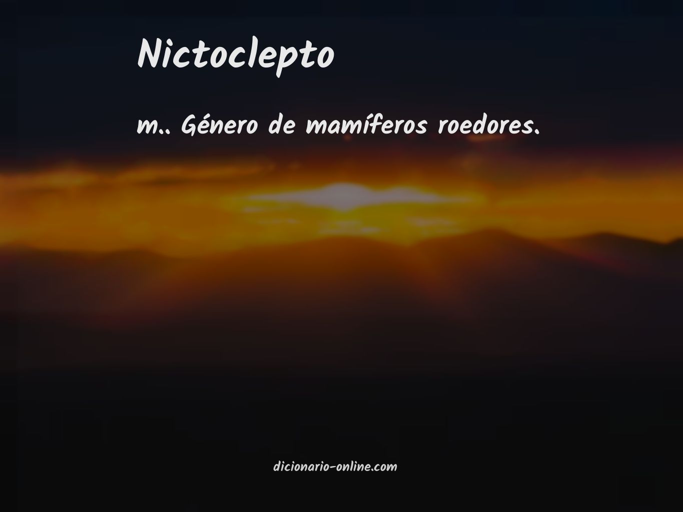 Significado de nictoclepto