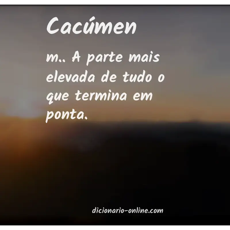 Significado de cacúmen