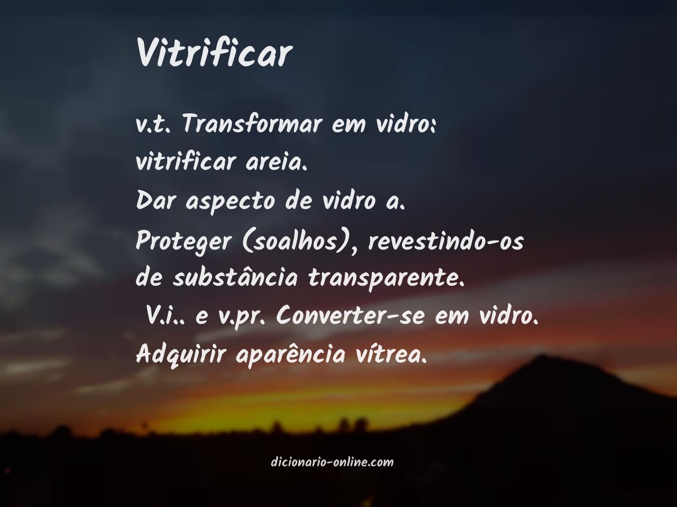 Significado de vitrificar