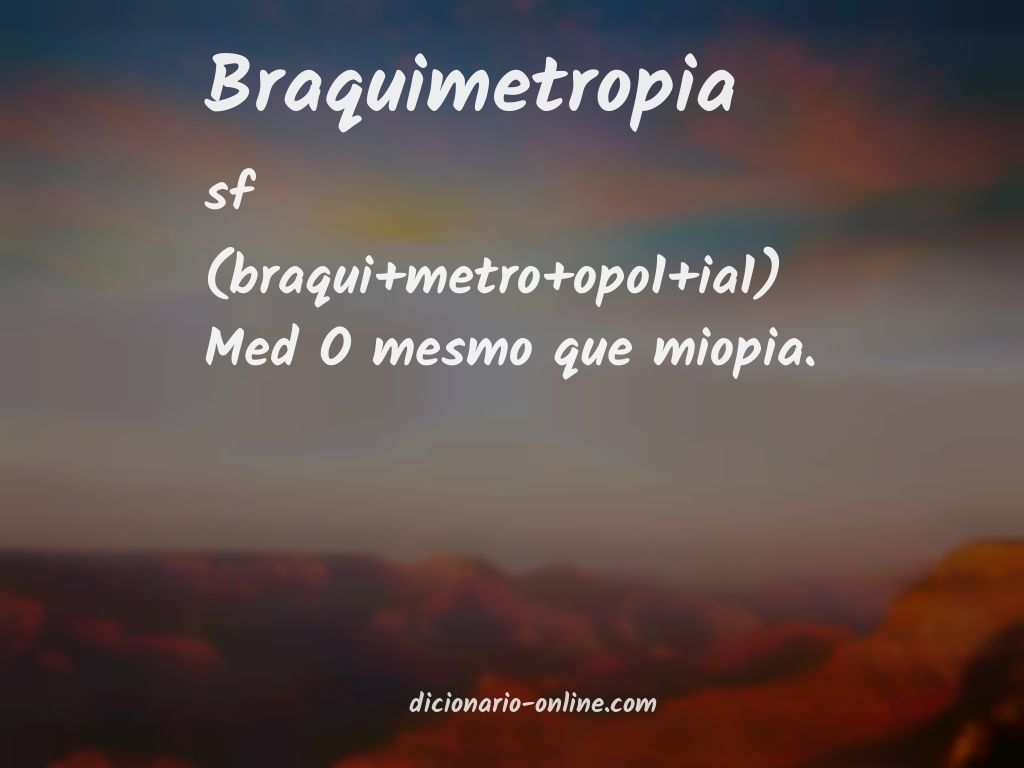 Significado de braquimetropia