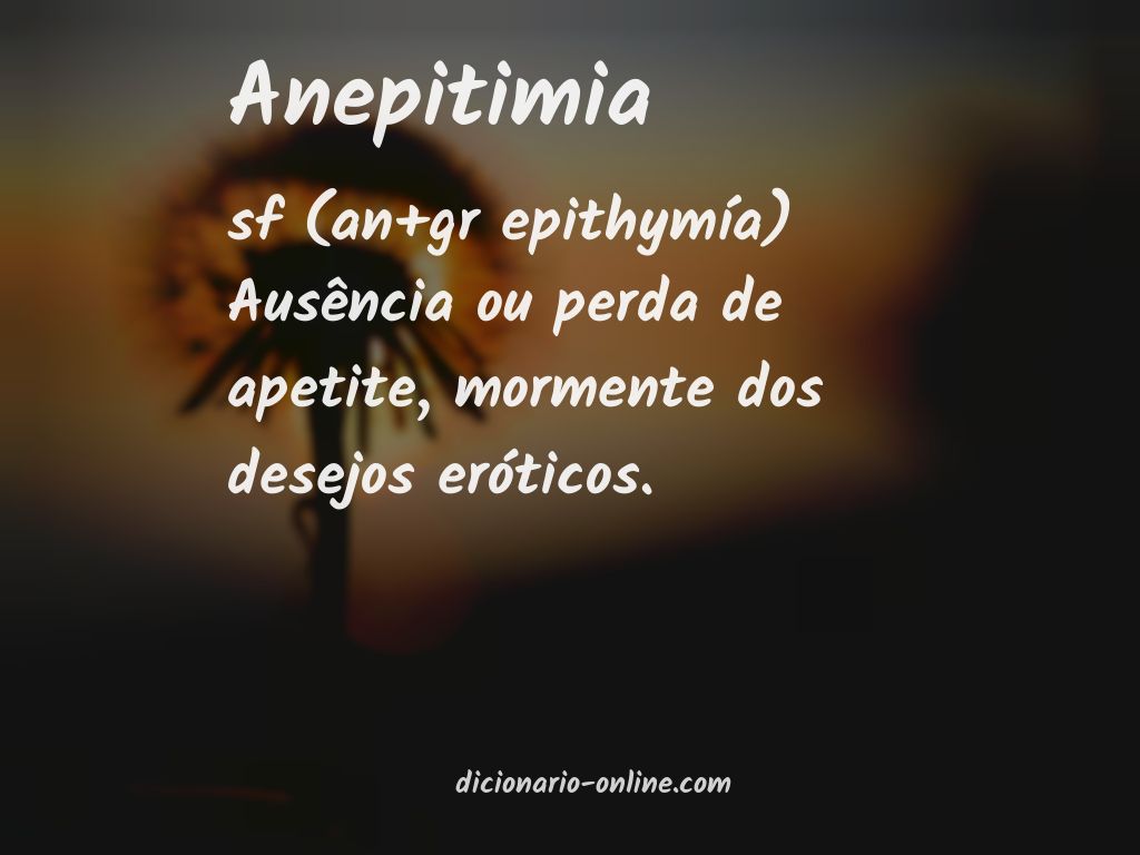 Significado de anepitimia