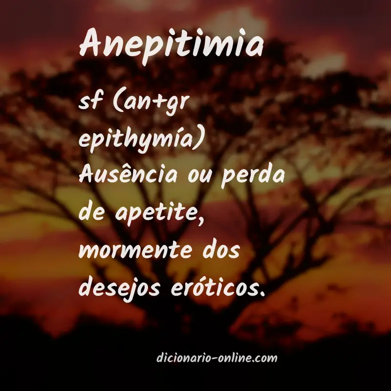 Significado de anepitimia