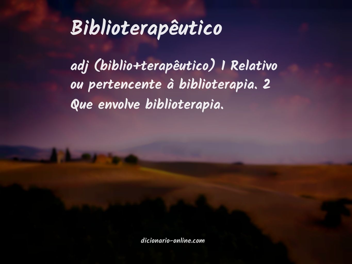 Significado de biblioterapêutico